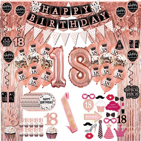 happy 18th birthday party decorations|18th birthday decorations for girls.